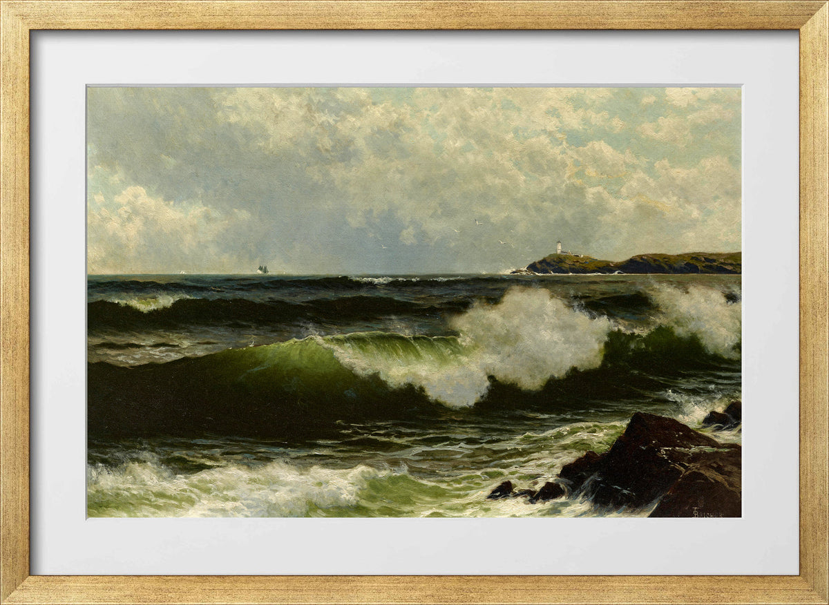 Alfred Thompson Bricher, Seascape (1885–1890) — gold frame