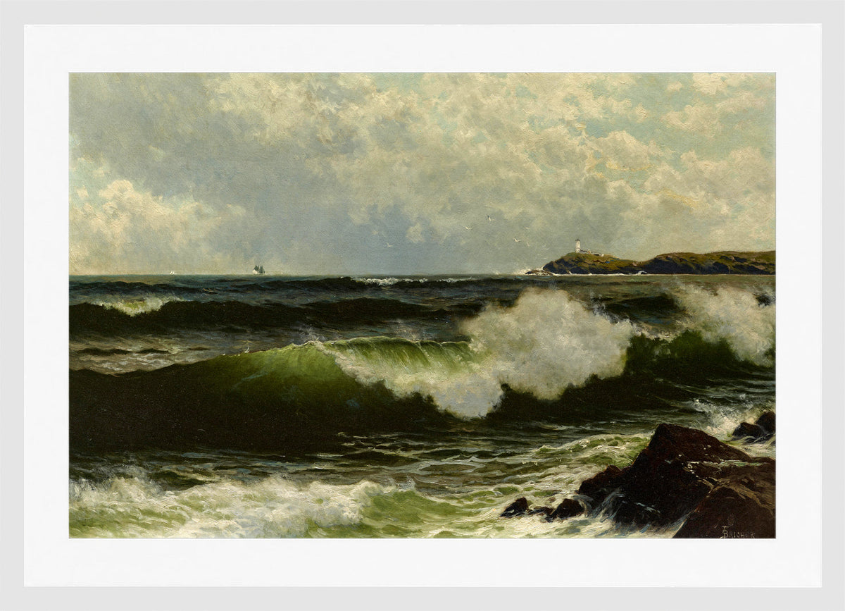 Alfred Thompson Bricher, Seascape (1885–1890) — white frame