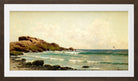 Alfred Thompson Bricher, Seascape (View near Newport, Rhode Island, off Bristol, Rhode Island) (circa 1885) — brown frame