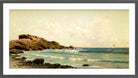 Alfred Thompson Bricher, Seascape (View near Newport, Rhode Island, off Bristol, Rhode Island) (circa 1885) — dark grey frame