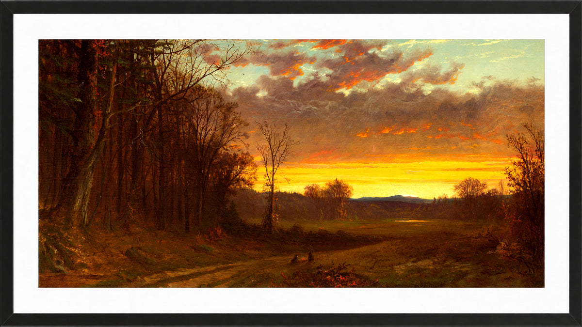 Alfred Thompson Bricher, Twilight in the Wilderness (1865) — black frame