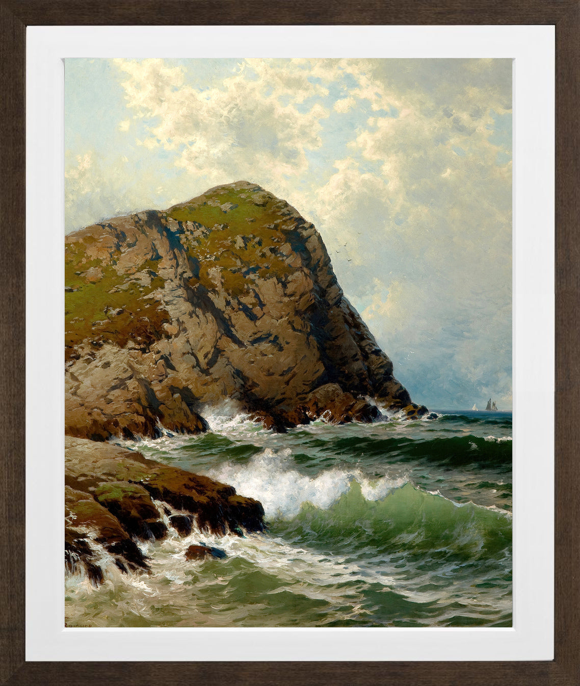 Alfred Thompson Bricher, White Head, Monhegan — brown frame