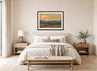 Amaldus Nielsen Print, Aften, Hvaler (1896) displayed above a bed