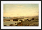 Amaldus Nielsen Print, Aften ved Nærland, Jæren (1894) in a black frame