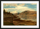 Amaldus Nielsen Print, Aften ved Ænes, Kvinnherred (1865) in a black frame