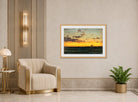 Amaldus Nielsen Print, Aftenhimmel (1900) displayed in an Art Deco interior