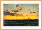 Amaldus Nielsen Print, Aftenhimmel (1900) in a light oak frame
