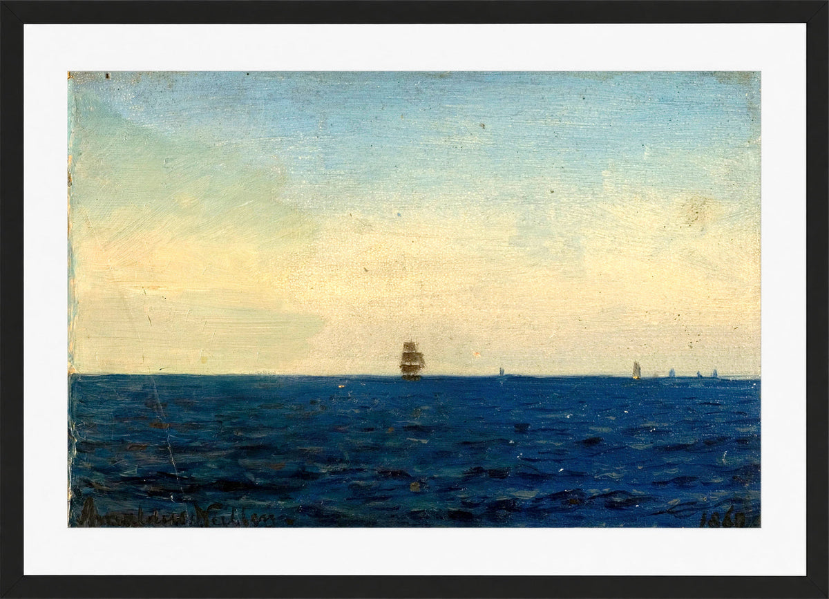 Amaldus Nielsen Print, Atlanterhavet (1860) in a black frame