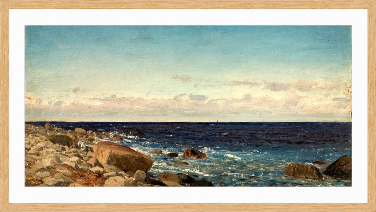 Amaldus Nielsen Print, Bris, Jæren (1892) in a light oak frame