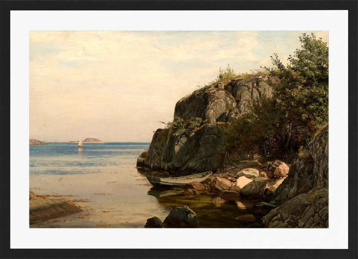 Amaldus Nielsen Print, En holme (1895) in a black frame