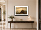 Amaldus Nielsen Print, Fiskerhytter, Kinn (1868) displayed above a console table