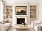 Amaldus Nielsen Print, Fiskerhytter, Kinn (1868) displayed in a Scandinavian living room