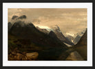 Amaldus Nielsen Print, Fjærlandsfjellene, Sogn (1865) in a black frame