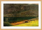 Amaldus Nielsen Print, Fjellvegg,Terøen (1897) in a light oak frame