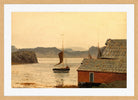 Amaldus Nielsen Print, Fjordstudie in a light oak frame