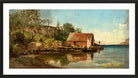 Amaldus Nielsen Print, Fra Aaviken (1858) in a black frame