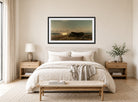 Amaldus Nielsen Print, Fra Bjarke (1905) displayed above a bed