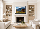 Amaldus Nielsen Print, Fra Eide, Hardanger (1865) displayed in a Scandinavian living room