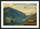 Amaldus Nielsen Print, Fra Fjærland (1877) in a black frame