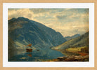 Amaldus Nielsen Print, Fra Fjærland (1877) in a light oak frame