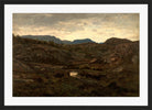 Amaldus Nielsen Print, Fra heiene ved Aafjord (1908) in a black frame