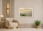 Amaldus Nielsen Print, Fra Hodne, Jæren (1892) displayed in an Art Deco interior