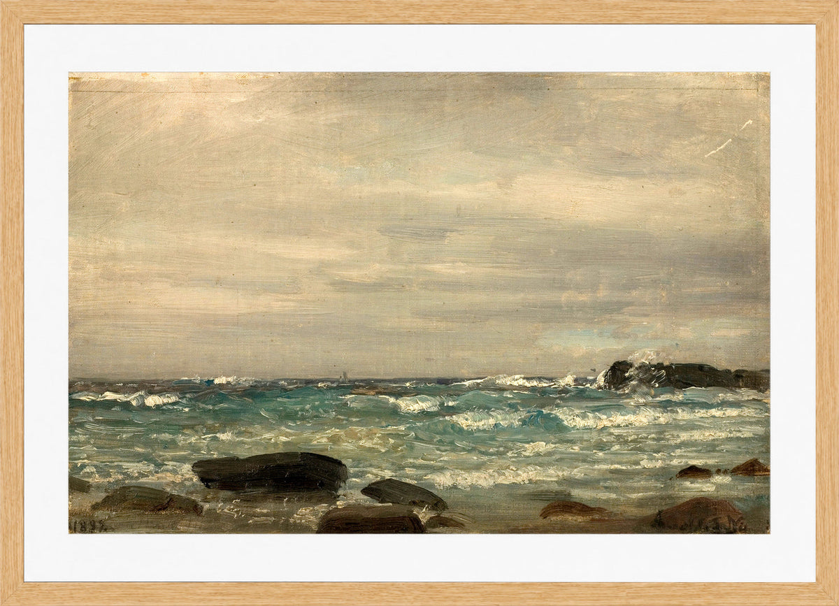 Amaldus Nielsen Print, Fra Hodne, Jæren (1892) in a light oak frame