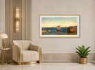 Amaldus Nielsen Print, Fra Hvaler (1896) displayed in an Art Deco interior