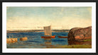 Amaldus Nielsen Print, Fra Hvaler (1896) in a black frame