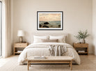 Amaldus Nielsen Print, Fra Jæren (1892) displayed above a bed