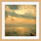Amaldus Nielsen Print, Fra kanalen (1860) in a light oak frame