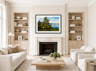 Amaldus Nielsen Print, Fra Ænes, Kvinnherred (1864) displayed in a Scandinavian living room
