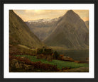 Amaldus Nielsen Print, Fra Æsefjord, Balestrand (1865) in a black frame