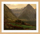 Amaldus Nielsen Print, Fra Æsefjord, Balestrand (1865) in a light oak frame