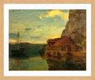 Amaldus Nielsen Print, Fra Solsvik, Bergen (1861) in a light oak frame