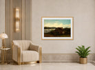 Amaldus Nielsen Print, Fra Sponga, Mandal (1862) displayed in an Art Deco interior