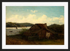 Amaldus Nielsen Print, Fra Sponga, Mandal (1862) in a black frame
