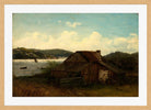 Amaldus Nielsen Print, Fra Sponga, Mandal (1862) in a light oak frame