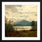 Amaldus Nielsen Print, Fra Terøen, Bergen (1863) in a black frame