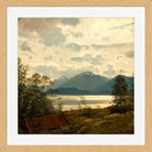 Amaldus Nielsen Print, Fra Terøen, Bergen (1863) in a light oak frame