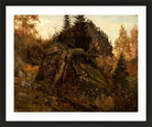 Amaldus Nielsen Print, Høststudie in a black frame