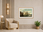 Amaldus Nielsen Print, Kleven, Mandal (1858) displayed in an Art Deco interior
