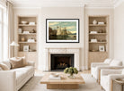 Amaldus Nielsen Print, Kleven, Mandal (1858) displayed in a Scandinavian living room