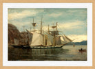 Amaldus Nielsen Print, Kleven, Mandal (1858) in a light oak frame