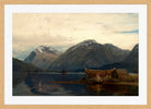 Amaldus Nielsen Print, Ølve, Hardanger (1873) in a light oak frame