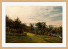 Amaldus Nielsen Print, Nøsthaug, Kvinnherred (1873) in a light oak frame