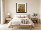 Amaldus Nielsen Print, Naboer displayed above a bed