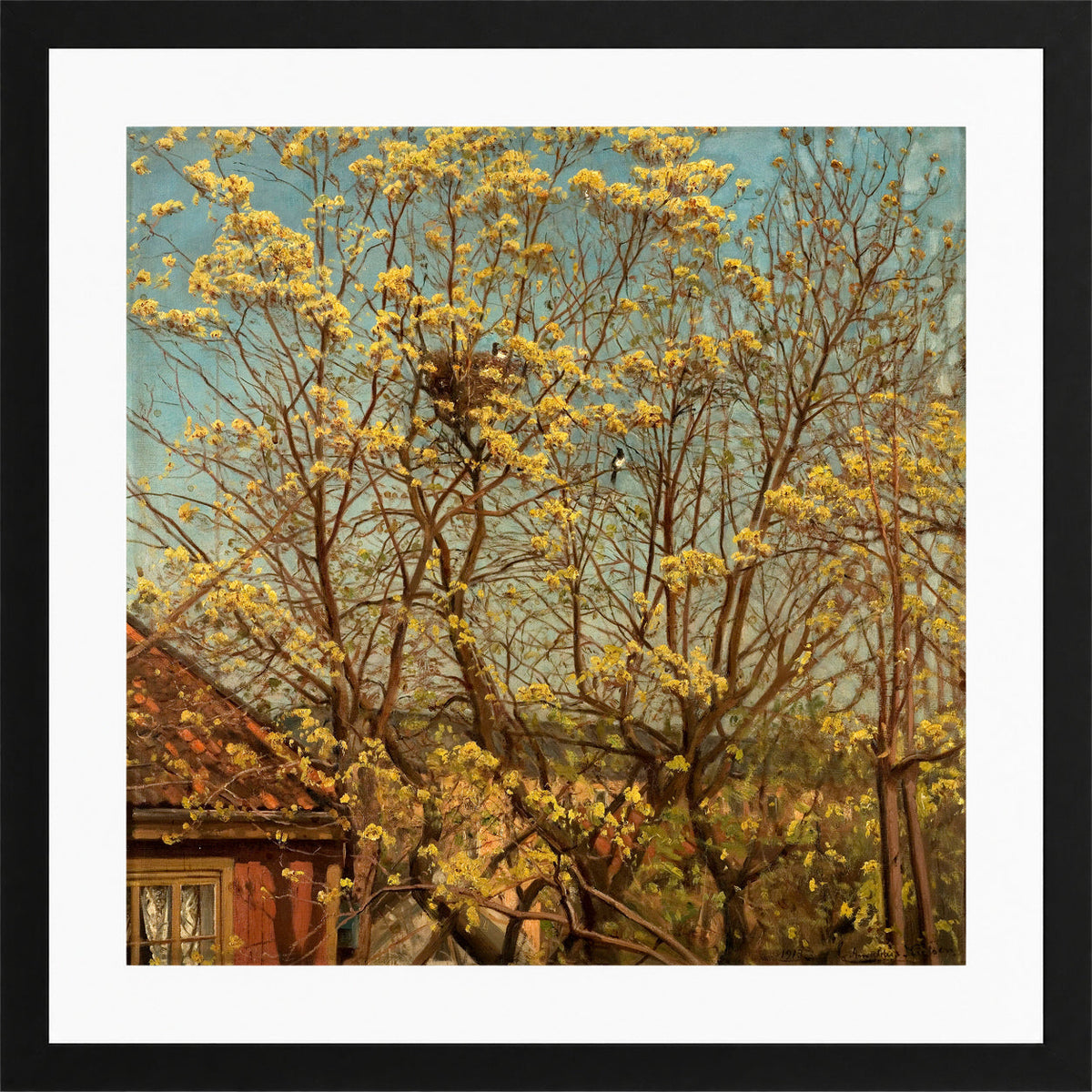 Amaldus Nielsen Print, Naboer in a black frame