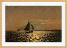 Amaldus Nielsen Print, Nattstemning, Hvaler (1925) in a light oak frame