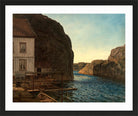 Amaldus Nielsen Print, Olafsundet, Ny-Hellesund (1911) in a black frame